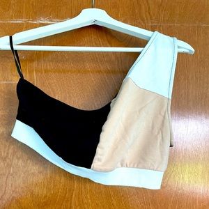 Asymmetrical colorblock crop top